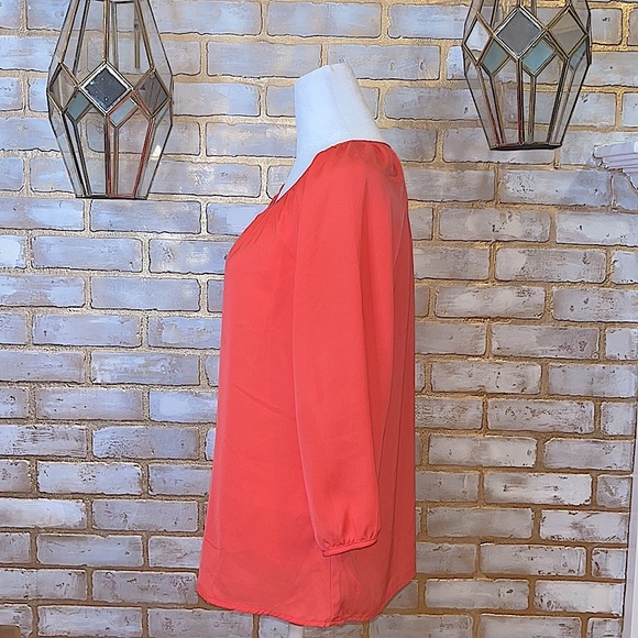 Old Navy Coral Solid Long Sleeved Scoop Neck Blouse, Women’s Size Small. - Picture 3 of 6